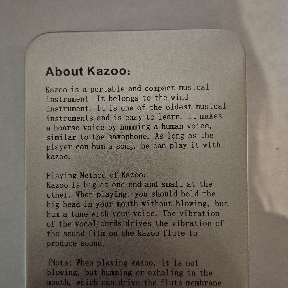 Kazoo Handmade Wood Carved Floral Engraved with Tin Case and Extra Membrane - Picture 5 of 5